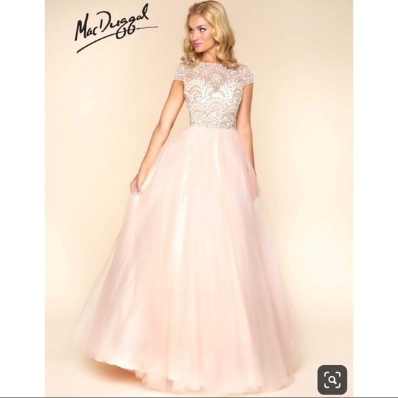 mac duggal blush dress